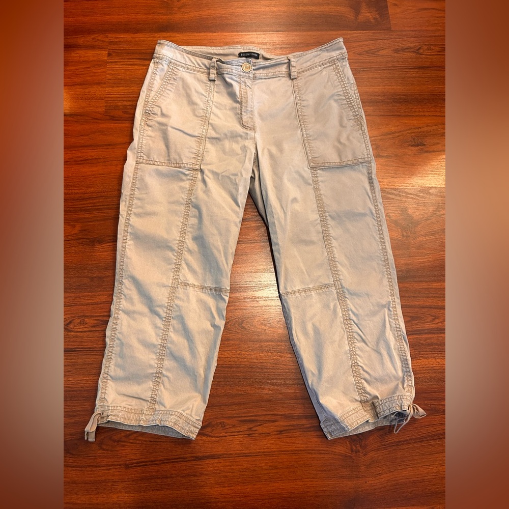 Eileen fisher cargo cropped khaki pants size 10